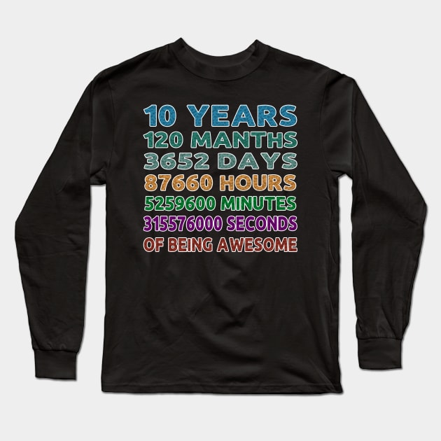 10 Years Old 10th Birthday Vintage Long Sleeve T-Shirt by bakry